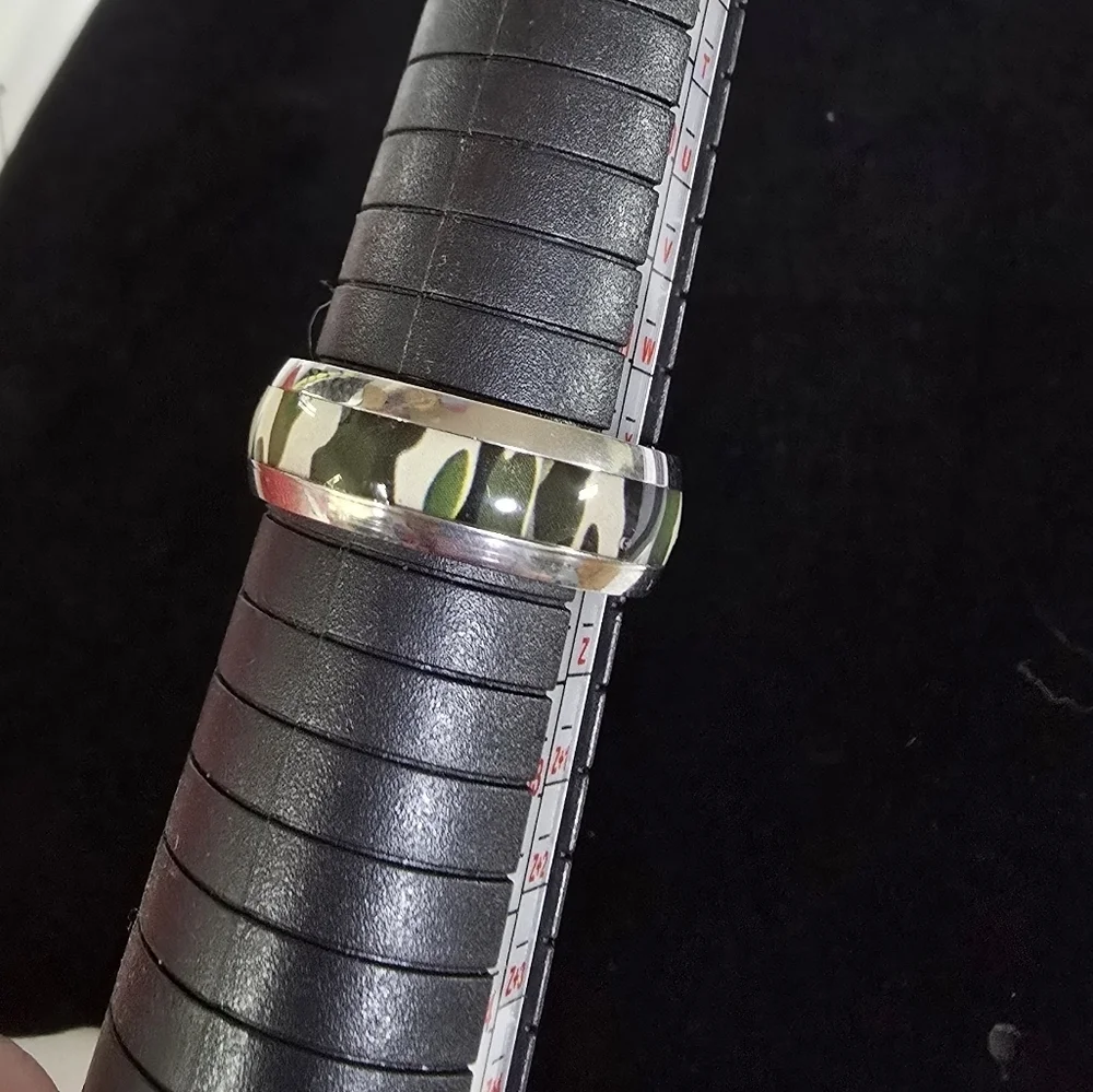 MENS 304 STAINLESS STEEL CAMOUFLAGE RING BAND \ SIZE 11